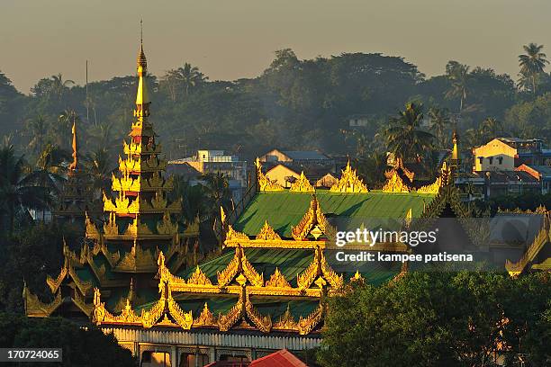 buddhist temple, myanmar - ragoon stock pictures, royalty-free photos & images