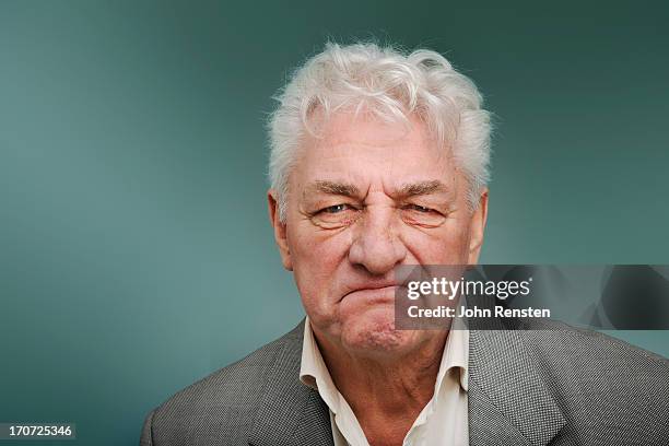 happy and grumpy old men - pouting fotografías e imágenes de stock