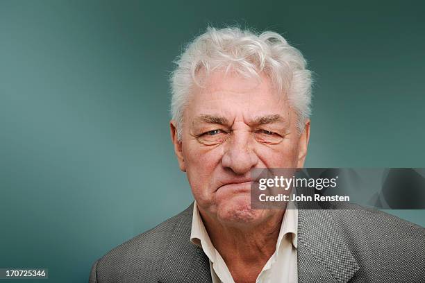 happy and grumpy old men - sour faced stock pictures, royalty-free photos & images