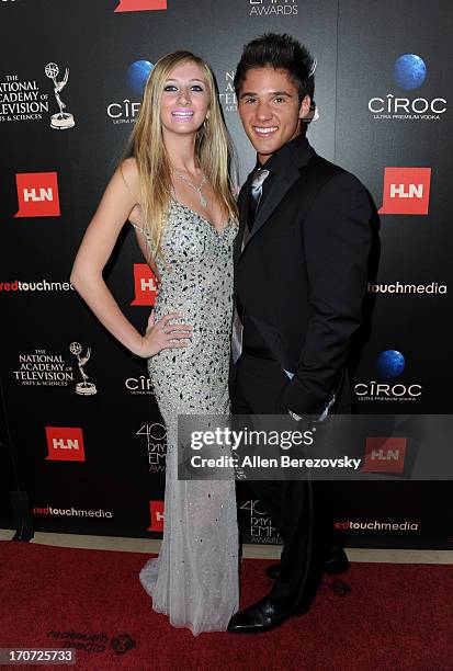 Casey Moss and his girlfriend Courtney attend 40th Annual Daytime Entertaimment Emmy Awards - Arrivals at The Beverly Hilton Hotel on June 16, 2013...