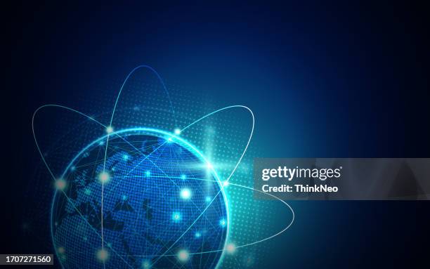 globe network illustration. technology digital 3d globe. digital earth map background. connection data concept. - hologram stock illustrations