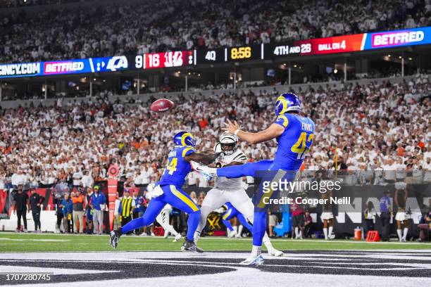 Ethan Evans of the Los Angeles Rams punts the ball during at Paycor Stadium on September 25, 2023 in Cincinnati, Ohio.