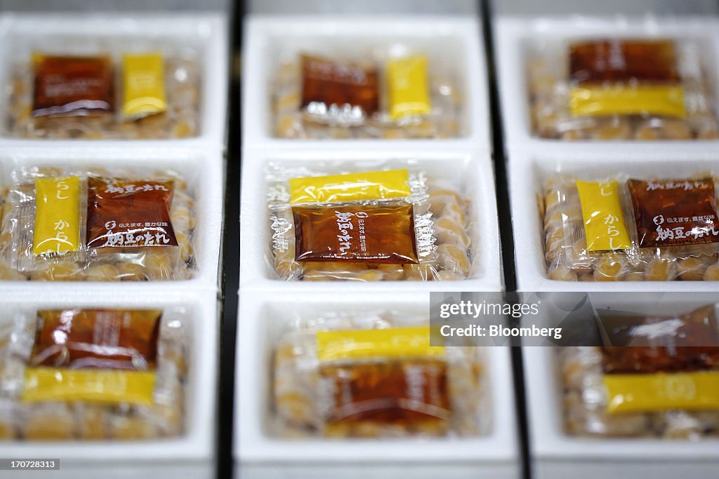 Natto Production At A Factory As Natto Makers Suffer in Abenomics Divide