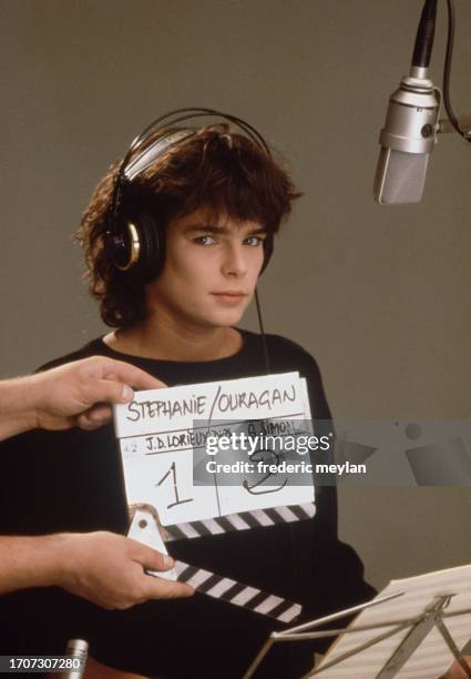 Princess Stephanie of Monaco on the set of the video clip of the song "Ouragan". Mauritius May 1986.