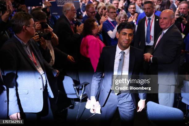 Rishi Sunak, UK prime minster, after delivering his keynote speech on the closing day of the UK Conservative Party Conference in Manchester, UK, on...