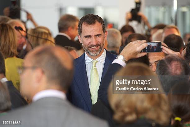 Prince Felipe of Spain attends the official inauguration of the new Alta Velocidad Espanola high speed Madrid to Alicante rail link at Alicante AVE...