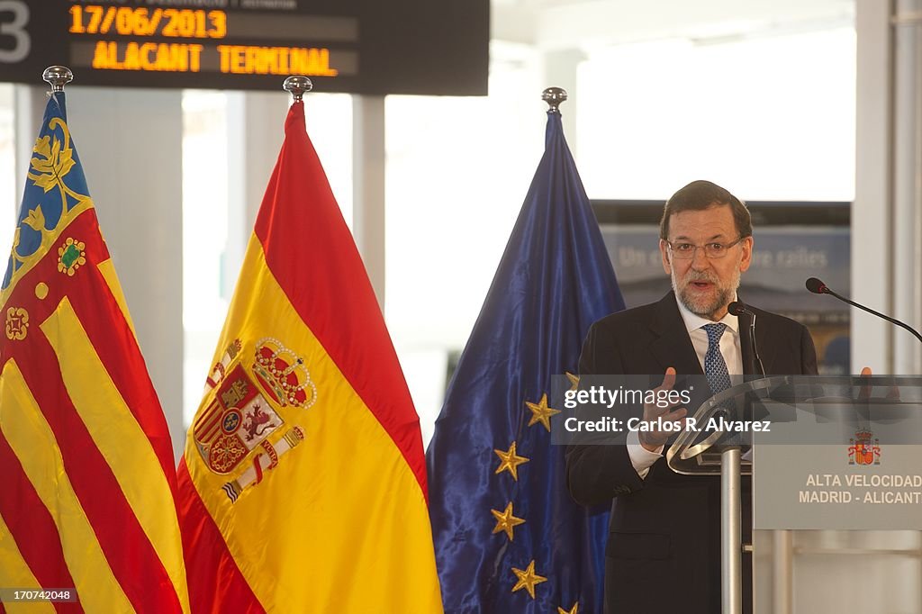 Prince Felipe Of Spain Inaugurates New High Speed Madrid-Alicante Rail Link