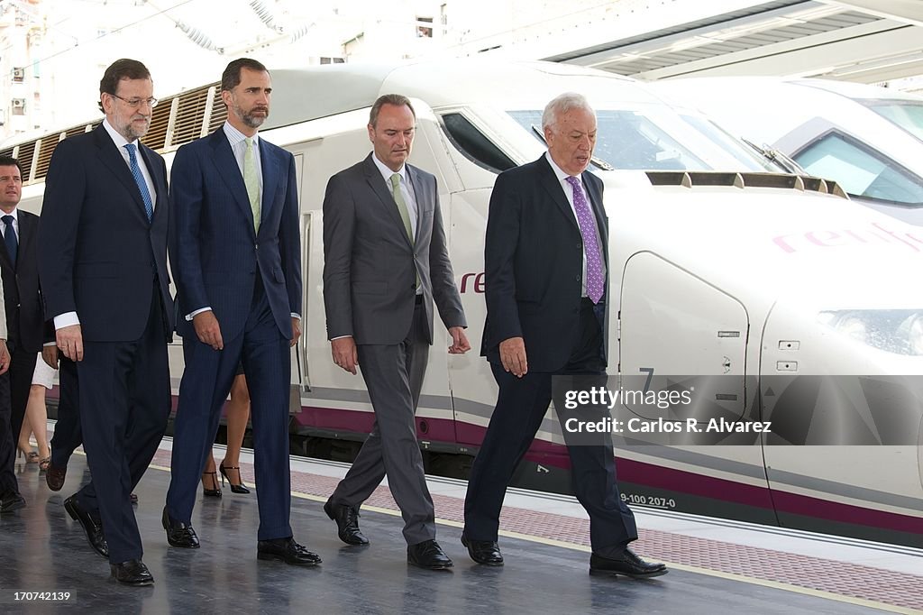 Prince Felipe Of Spain Inaugurates New High Speed Madrid-Alicante Rail Link