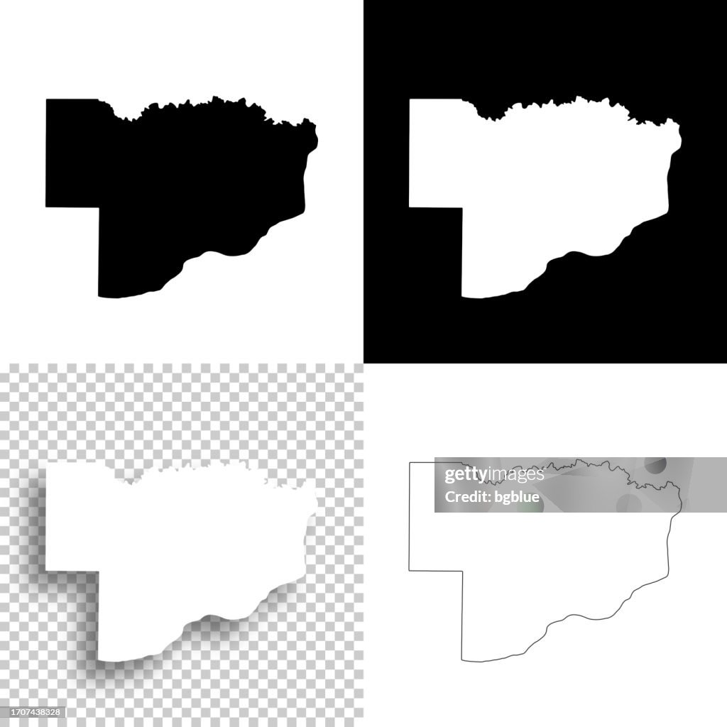 Scott County, Iowa. Maps for design. Blank, white and black backgrounds