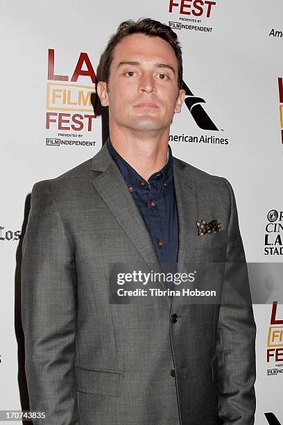 Nicholas Tucci attends the 'You're Next' premiere at the 2013 Los Angeles Film Festival at American Airlines Theater on June 16, 2013 in Los Angeles,...