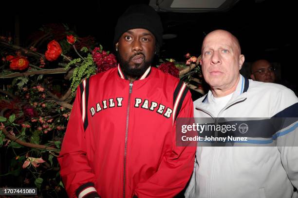 Conway the Machine and Steve Lobel attend the celebration of CMG's new compilation album "Gangsta Art" at Sei Less on September 28, 2023 in New York...