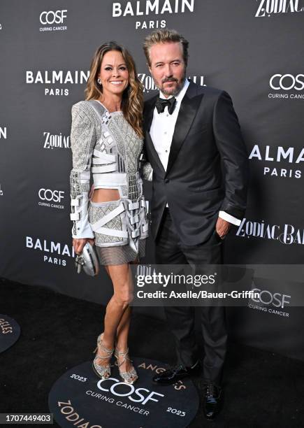 Brooke Burke and Thomas Pierce attend the 2023 Zodiac Ball at The Houdini Estate on September 28, 2023 in Los Angeles, California.