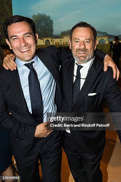 Olivier Josse and Louis Benech attend the dinner of Conseil des Grand Crus Classes of 1855 hosted by Chateau Mouton Rothschild on June 16, 2013 in...