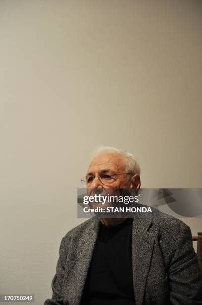 Architect Frank O. Gehry during a preview of "Ken Price Sculpture: A Retrospective" June 17, 2003 at the Metropolitan Museum of Art in New York. AFP...