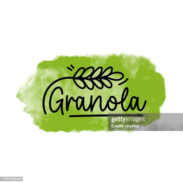 granola badge design. organic product, healthy lifestyle - honey granola stock illustrations