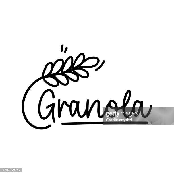 granola badge design. organic product, healthy lifestyle - granola stock illustrations