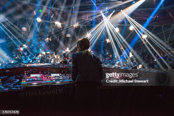 Eva Shaw aka DJ Bambi spins at Hakkasan Las Vegas Restaurant and Nightclub at the MGM Grand Hotel/Casino on June 16, 2013 in Las Vegas, Nevada.