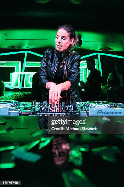 Eva Shaw aka DJ Bambi spins at Hakkasan Las Vegas Restaurant and Nightclub at the MGM Grand Hotel/Casino on June 16, 2013 in Las Vegas, Nevada.