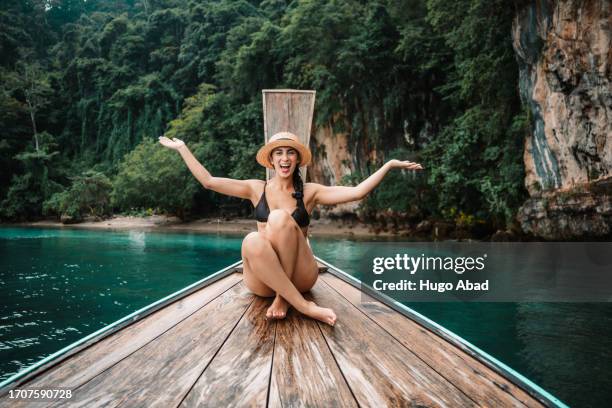 young woman enjoying the islands in thailand - thailand stock pictures, royalty-free photos & images