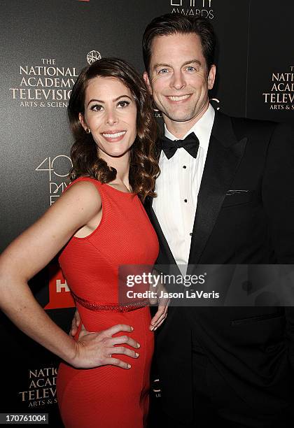 Actor Michael Muhney and wife Jaime Muhney attend the 40th annual Daytime Emmy Awards at The Beverly Hilton Hotel on June 16, 2013 in Beverly Hills,...