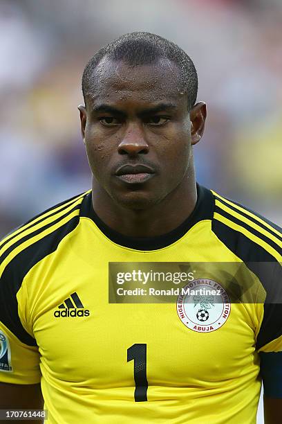 Vincent Enyeama of Nigeria looks on prior to the FIFA Confederations Cup Brazil 2013 Group B match between Tahiti and Nigeria at Governador Magalhaes...