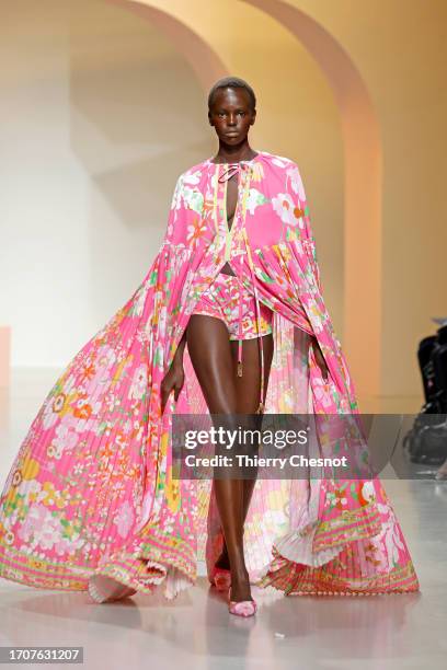 Model walks the runway of the Leonard Paris Womenswear Spring/Summer 2024 show as part of Paris Fashion Week on September 29, 2023 in Paris, France.