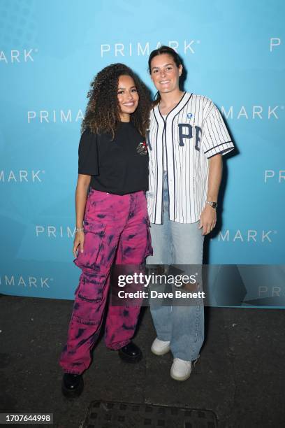 Amber Gill and Jen Beattie attend the Josh Denzel x NBA for Primark launch event at Night Tales on September 28, 2023 in London, England.