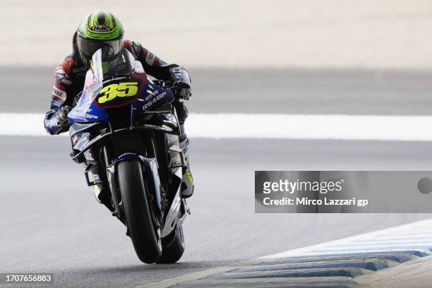 Cal Crutchlow of Great Britain and Yamalube RS4GP Racing Team heads down a straight during the MotoGP of Japan - Previews at Twin Ring Motegi on...