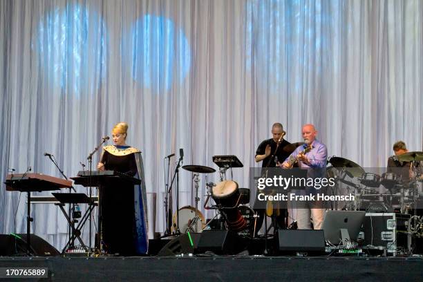 Lisa Gerrard and Brendan Perry of Dead Can Dance perform live during a concert at the Zitadelle Spandau on June 17, 2013 in Berlin, Germany.