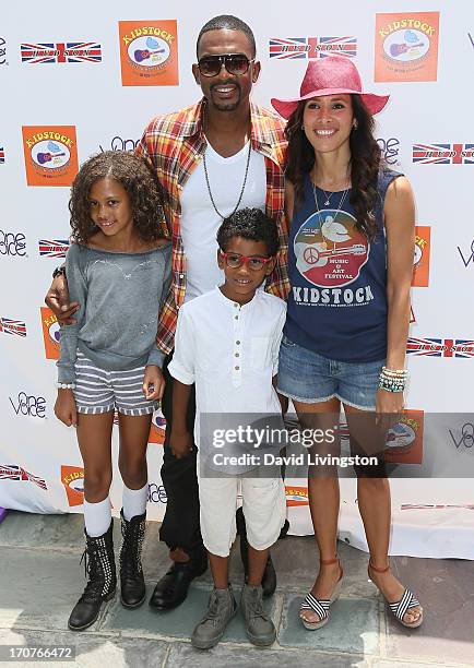 Actor Bill Bellamy , wife Kristen Bellamy and children attend the 7th Annual Kidstock Music and Art Festival at Greystone Mansion on June 2, 2013 in...