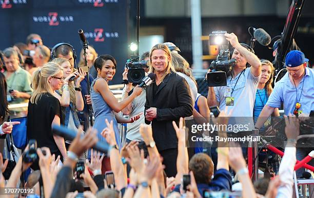 Actor Brad Pitt attends the "World War Z" premiere on June 17, 2013 in New York City.