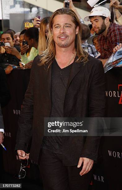 Actor/producer Brad Pitt attends "World War Z" New York Premiere on June 17, 2013 in New York City.