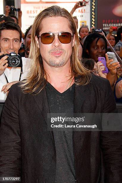 Brad Pitt attends "World War Z" New York Premiere on June 17, 2013 in New York City.
