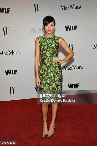 Actress Ashley Madekwe attends the Max Mara and W Magazine cocktail party to honor the Women In Film Max Mara Face of the Future Awards recipient...