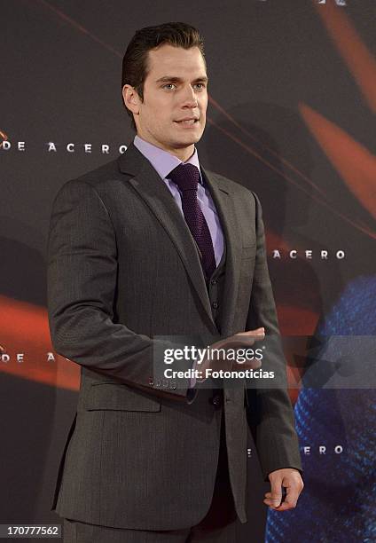 Henry Cavill attends the premiere of ' Man of Steel' at Capitol Cinema on June 17, 2013 in Madrid, Spain.