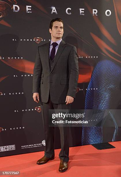 Henry Cavill attends the premiere of ' Man of Steel' at Capitol Cinema on June 17, 2013 in Madrid, Spain.