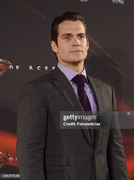 Henry Cavill attends the premiere of ' Man of Steel' at Capitol Cinema on June 17, 2013 in Madrid, Spain.