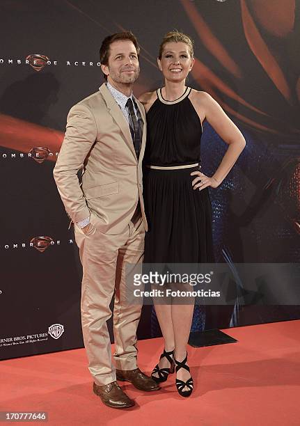 Zack Snyder and Deborah Snyder attend the premiere of ' Man of Steel' at Capitol Cinema on June 17, 2013 in Madrid, Spain.
