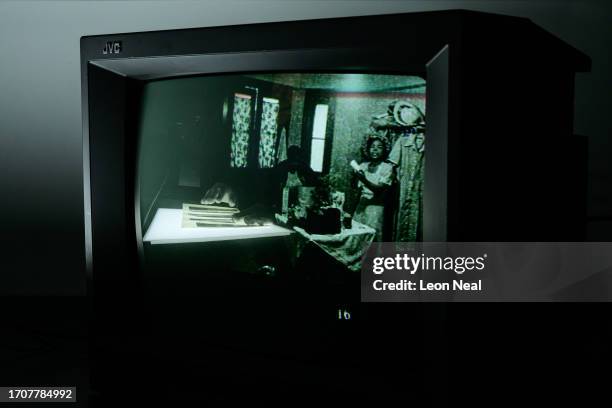 Positive image on the screen of a neg viewer during the editing process at the Getty Images Hulton Archive, London, E16, 21st September 2023.