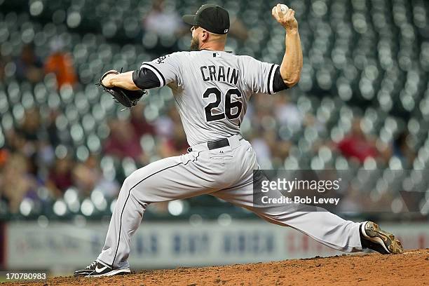 Jesse Crain of the Chicago White Sox pitches against the Houston Astros at Minute Maid Park on June 17, 2013 in Houston, Texas.