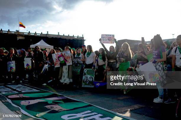 Women take part during the International Safe Abortion Day in Bogota, Colombia, on September 28, 2023. Colombia's constitonal court decriminalized...