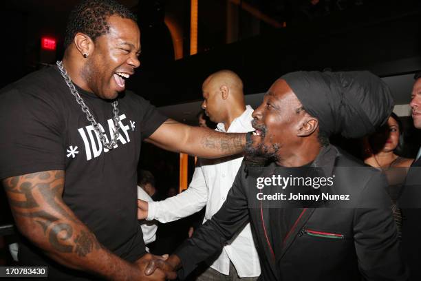 Busta Rhymes and Junior Reid attend The 40/40 Club 10 Year Anniversary Party at 40 / 40 Club on June 17, 2013 in New York City.