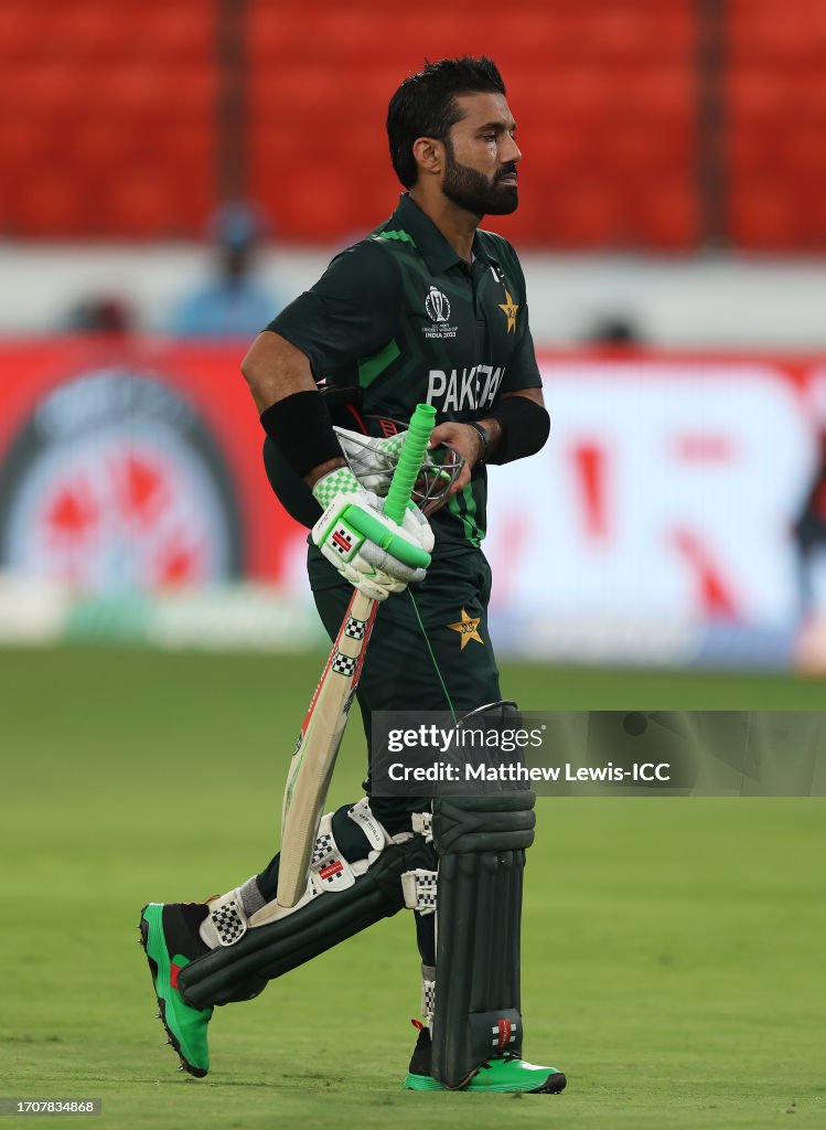 Pakistan Razwan R Mohammad Rizwan of Pakistan retires, after his century during the ICC ...