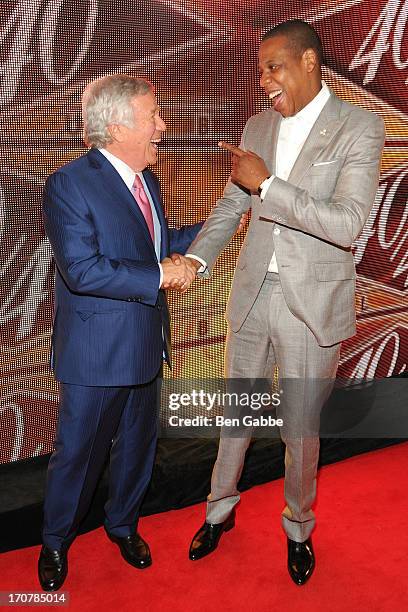 Robert Kraft and Jay-Z attend The 40/40 Club 10 Year Anniversary Party at 40 / 40 Club on June 17, 2013 in New York City.