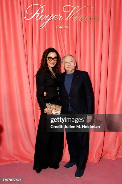 Michelle Yeoh and Jean Todt attend the Roger Vivier Press Day "Les Elements Vivier" at Maison Vivier during Paris Fashion Week Womenswear...