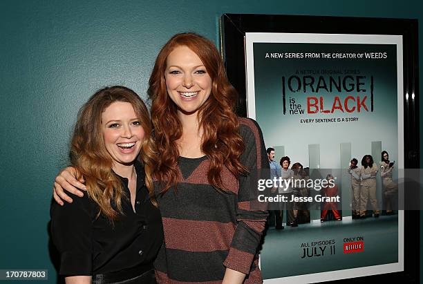 Actresses Natasha Lyonne and Laura Prepon attend the Netflix Presents "Orange Is The New Black" Special Screening at AMC Loews Broadway 4 on June 17,...