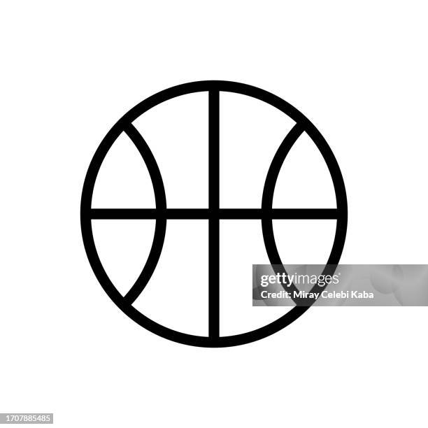basketball line icon - basketball stock-grafiken, -clipart, -cartoons und -symbole