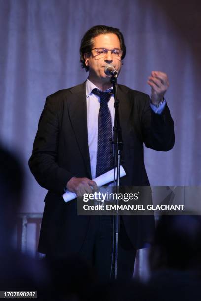Avocat au Barreau de Paris, Vincent Nioré s'exprime, le 23 avril 2010 à Paris, lors d'un concert organisé à la veille du 95e anniversaire du massacre...