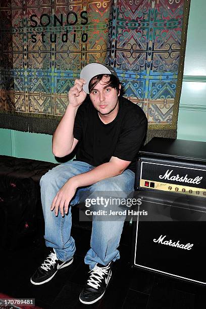 Musical artist 'Pretty Lights' backstage at Sonos Studio + KCRW Pretty Lights Listening Party at Sonos Studio on June 17, 2013 in Los Angeles,...