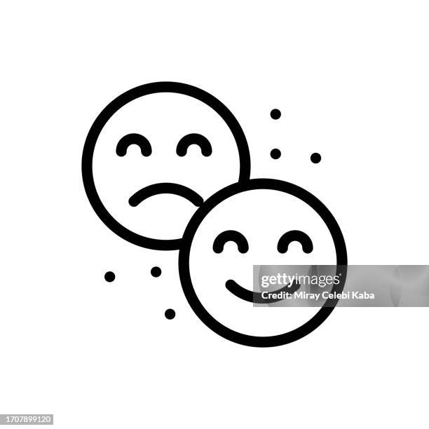 satisfaction line icon - negative feedback stock illustrations